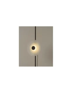 Lámpara de pie Halos - Milan - Lámpara decorativa LED, pantalla de vidrio, estructura negra