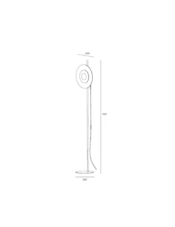 Lámpara de pie Halos - Milan - Lámpara decorativa LED, pantalla de vidrio, estructura negra