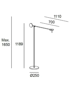 Lámpara de pie Invisible - LedsC4 - Lámpara idónea para lectura, regulable, táctil y orientable