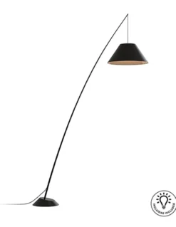 Lámpara de pie Junco – Schuller – Lámpara arco negra ideal para la lectura