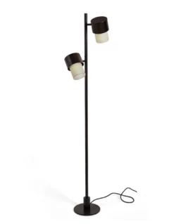Lámpara de pie Kan – Luxcambra – Lámpara moderna con 2 pantallas de cotonet sand