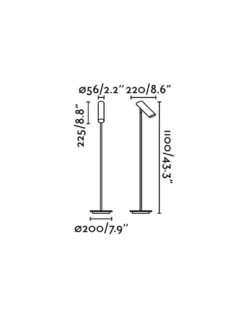 Lámpara de pie Link – Faro – Lámpara de salón, GU10, 110 cm