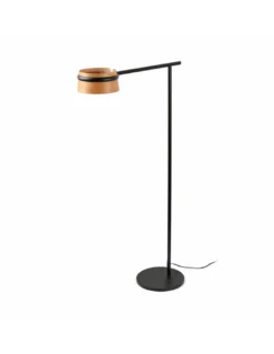 Lámpara de pie Loop - Faro – Pantalla orientable con regulador táctil, pantalla madera de fresno o cerezo