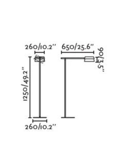 Lámpara de pie Loop - Faro – Pantalla orientable con regulador táctil, pantalla madera de fresno o cerezo
