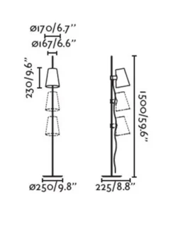 Lámpara de pie Lupe - Faro - Pantalla orientable, lámpara de lectura