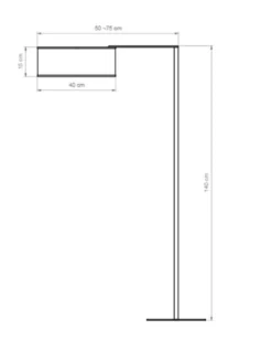 Lámpara de pie Matrix – Luxcambra – Diseño moderno con brazo articulado, Pantalla cotonet en blanco o gris, altura: 140 cm