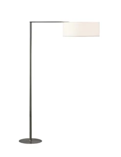 Lámpara de pie Matrix – Luxcambra – Diseño moderno con brazo articulado, Pantalla cotonet en blanco o gris, altura: 140 cm