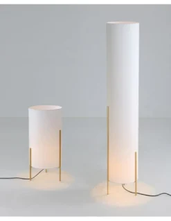 Lámpara de pie Naos - ACB - Lámpara minimalista con pantalla textil blanca