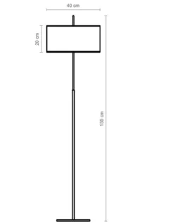 Lámpara de pie Nautic – Luxcambra – Pantalla de loneta blanca, altura: 155 cm