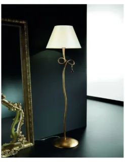 Lámpara de Pie Paola - Mantra - Lámpara de estilo clásico y atemporal, pie dorado o plateado, 173x40
