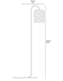 Lámpara de pie Pikul - PET Lamp - Diseño arco con pantalla de fibra natural
