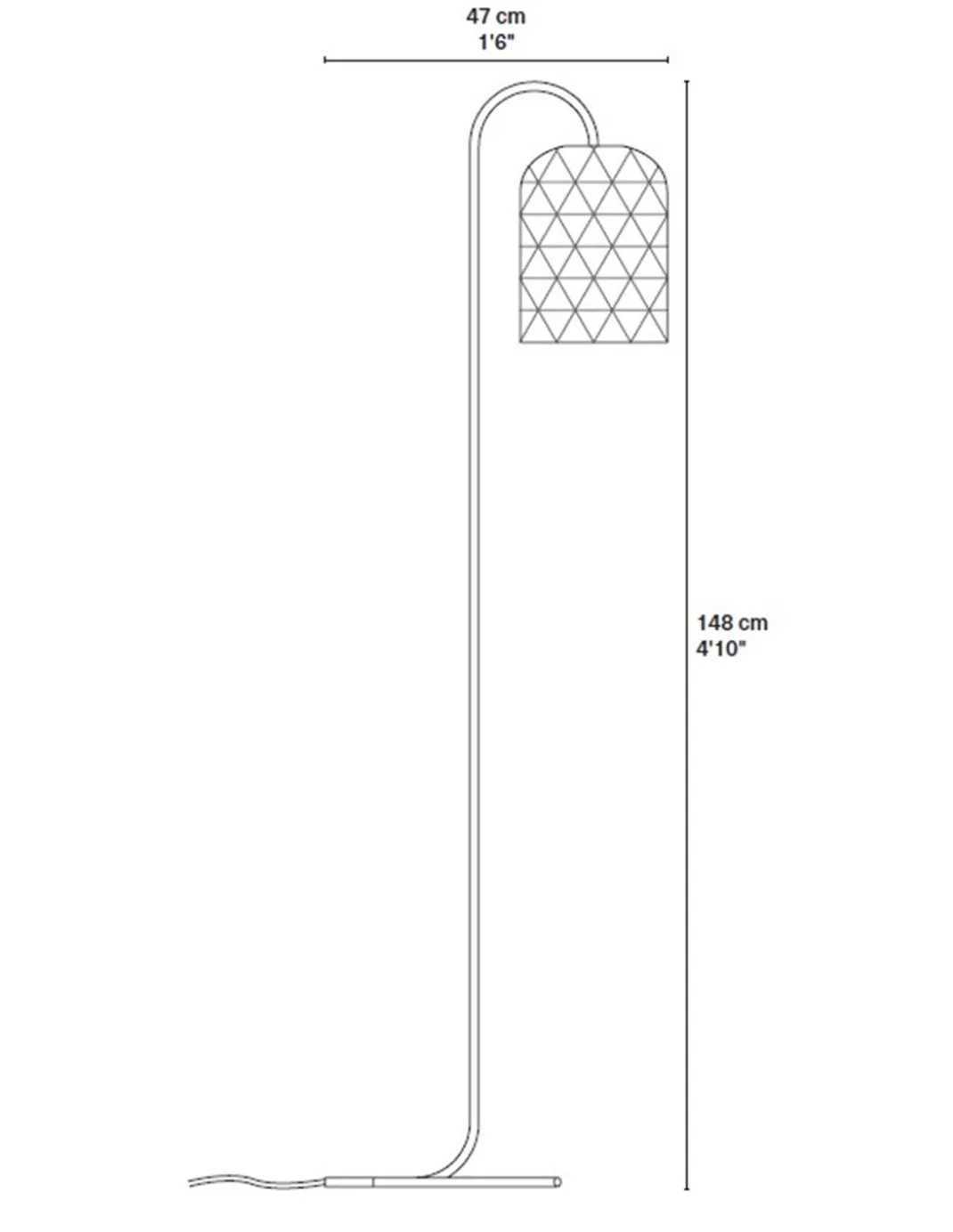 Lámpara de pie Pikul - PET Lamp - Diseño arco con pantalla de fibra natural