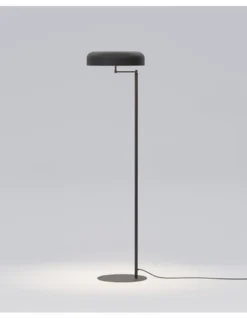 Lámpara de pie Rea – Robin – Diseño moderno de hierro negro mate, Altura: 129 cm