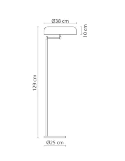 Lámpara de pie Rea – Robin – Diseño moderno de hierro negro mate, Altura: 129 cm