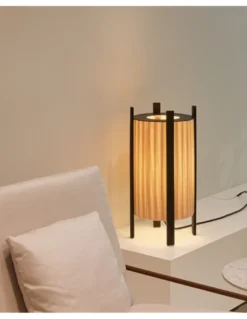 Lámpara de pie Rol - Milán - Lámpara para interior o exterior IP54, Madera de iroco barnizada, 3 tamaños, luz ambiente