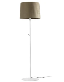 Lámpara de pie Samba - Faro - Pantalla encintada en beige o verde, altura: 154 cm