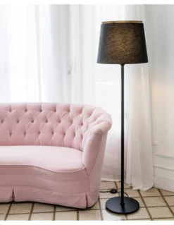Lámpara de pie Savoy - Faro - Lámpara con pantalla textil para salón