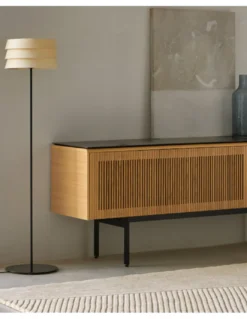 Lámpara de pie Sussex - Punt Mobles - Pantalla de madera, altura: 140 cm