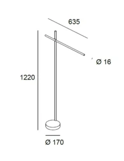 Lámpara de pie Tubs - LedsC4 - Base en mármol, orientable y regulable