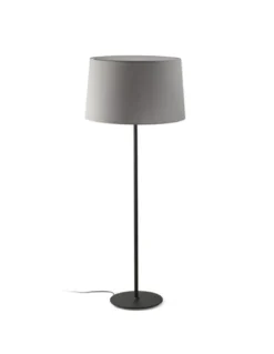 Lámpara de pie Windsor - Faro - Pantalla de tela gris
