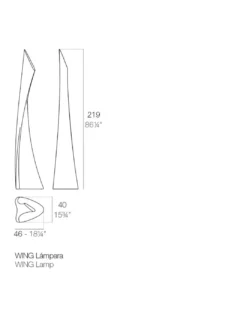 Lámpara de pie Wing con cable - Vondom