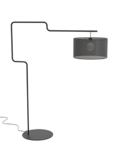 Lámpara de pie Zig – Pujol – Lámpara tipo arco negra, 180-220 cm