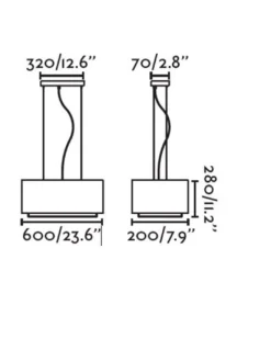 Lámpara de suspensión Vesper - Faro – Lámpara colgante rectangular, pantalla de tela