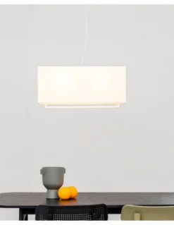 Lámpara de suspensión Vesper - Faro – Lámpara colgante rectangular, pantalla de tela
