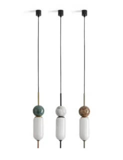 Lámpara de techo Anet - Aromas - Lámpara decorativa de mármol y vídrio soplado, LED 3000K