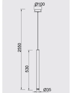 Lámpara de techo Cala - Mantra - Lámpara colgante tubo LED, 255 cm