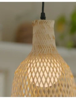 Lámpara de techo colgante Riba – FORLIGHT – Lámpara de madera, Altura regulable, Diámetro: 21 cm