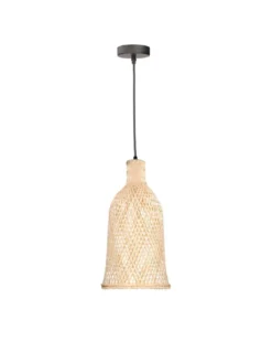 Lámpara de techo colgante Riba – FORLIGHT – Lámpara de madera, Altura regulable, Diámetro: 21 cm
