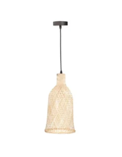 Lámpara de techo colgante Riba – FORLIGHT – Lámpara de madera, Altura regulable, Diámetro: 21 cm