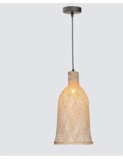 Lámpara de techo colgante Riba – FORLIGHT – Lámpara de madera, Altura regulable, Diámetro: 21 cm