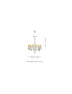 Lámpara de techo de araña porcelana en blanco– Chandelier Blanco 12, 24, 40 brazos – Lladró