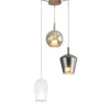Lámpara de techo Elsa – Mantra – Colgante de 3 luces, pantallas de cristal multicolor