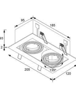 Lámpara de techo empotrable 3009 - Conalux - Lámpara con 2 focos orientables