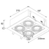 Lámpara de techo empotrable - Conalux - Lámpara cuadrada con 4 focos orientables