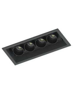 Lámpara de techo empotrable Hera S3-4 - Conalux - Foco basculante rectangular, acabado negro