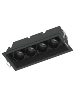 Lámpara de techo empotrable Hera S3-4 - Conalux - Foco basculante rectangular, acabado negro