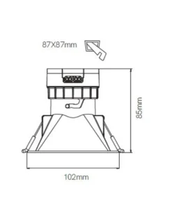 Lámpara de techo empotrable Pulcom Square – Beneito & Faure – Lámpara apta para baño IP44, Temperatura color regulable: LED 2.70