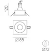 Lámpara de techo empotrable Velt - ACB - Foco cuadrado blanco apto para exterior (IP64)