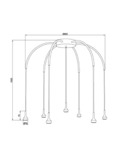 Lámpara de techo Mini 7 luces - Pujol - Plafón araña decorativo