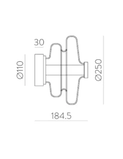 Lámpara de techo/pared Sira - ACB - Lámpara LED decorativa de cristal, estilo vintage