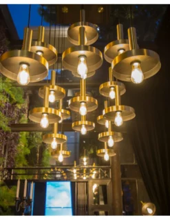 Lámpara de techo - WHIZZ - Faro - Colgante estilo industrial moderno, oro/negro