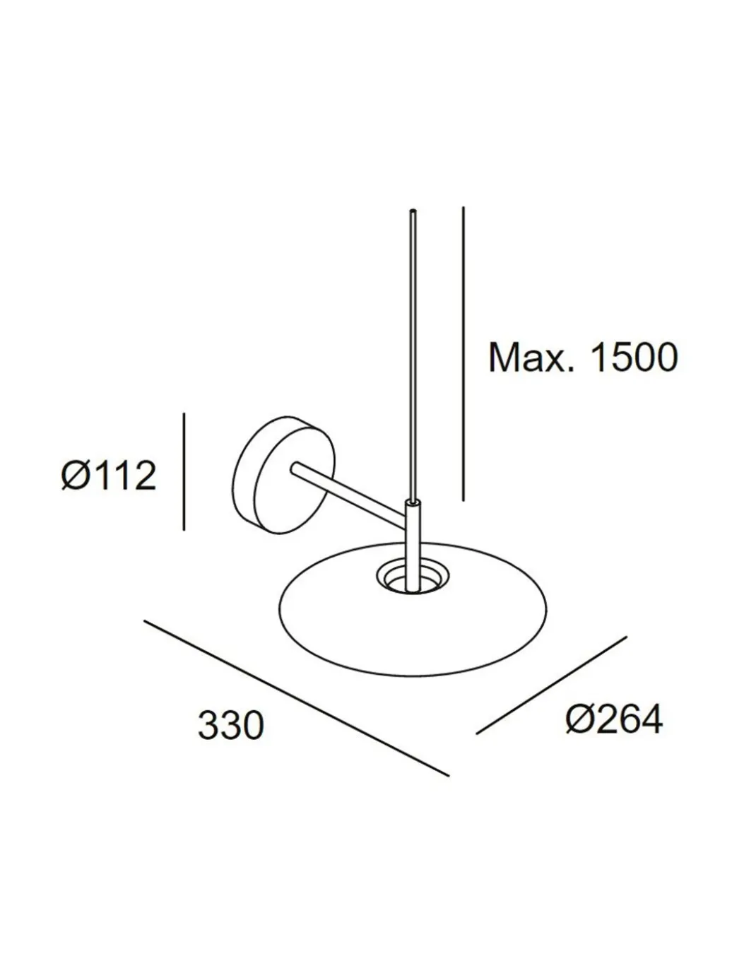 Lámpara de techo y pared H - LedsC4 - Lámpara de mesita de noche colgante