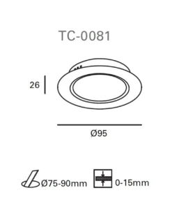Lámpara downlight empotrable Element – FORLIGHT – Lámpara redonda blanca en 3 medidas, LED 3000K-4000K-6000K