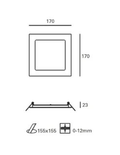 Lámpara downlight empotrable Easy - FORLIGHT - Plafón de techo cuadrado LED, blanco