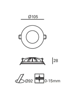 Lámpara downlight empotrable Hide – FORLIGHT – Lámpara de aluminio blanca, LED 3000K-4000K