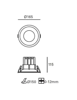 Lámpara downlight empotrable Dorit – FORLIGHT – Lámpara de techo blanca, 2 medidas, LED 3000K
